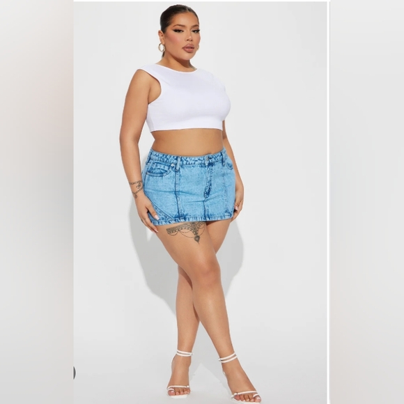 NWT 🔥 Fashion Nova Pop Of Color Mineral Washed Mini Skirt Women's Size 2X - Picture 1 of 5